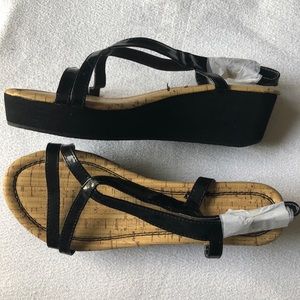 Black Wedge Sandal